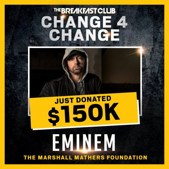 Eminem пожертвовал 150,000 $ на благотворительную акцию 